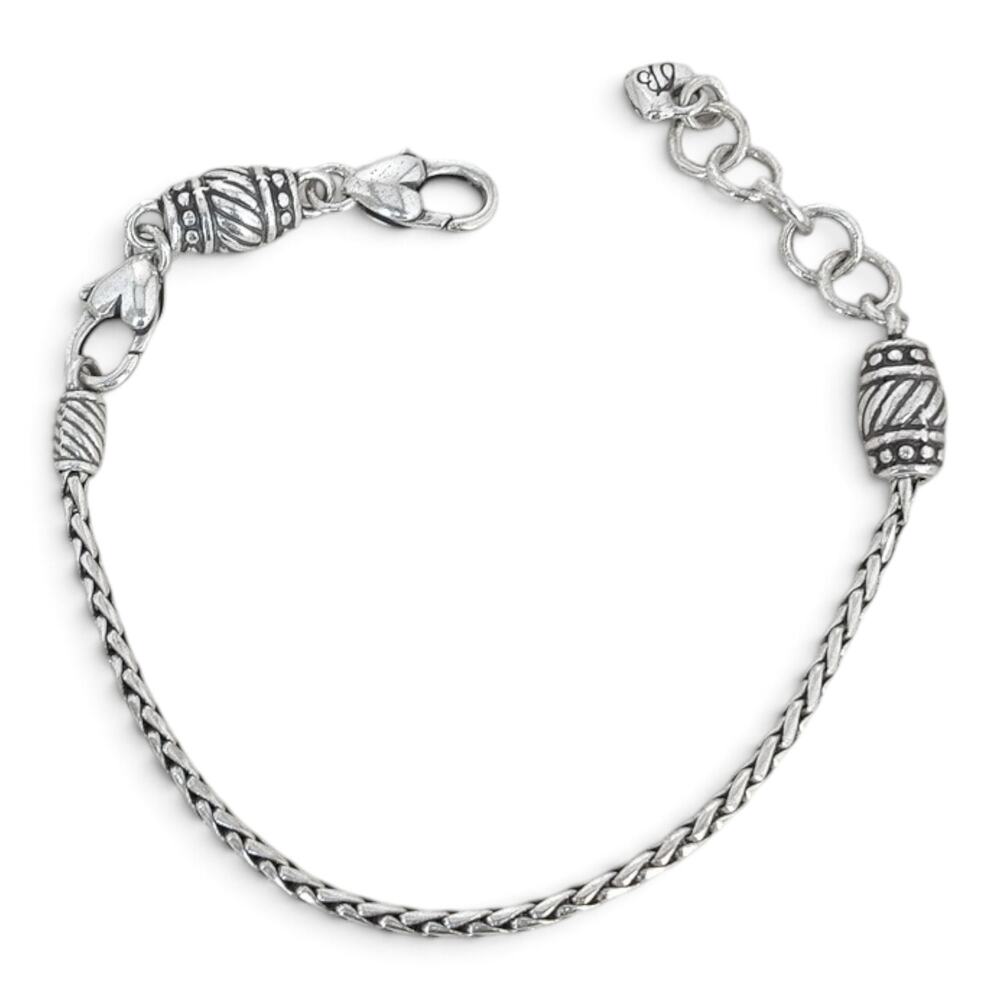 Brighton Barrel Slide Charm Bracelet J36390 Silver Plated Add Charm Base